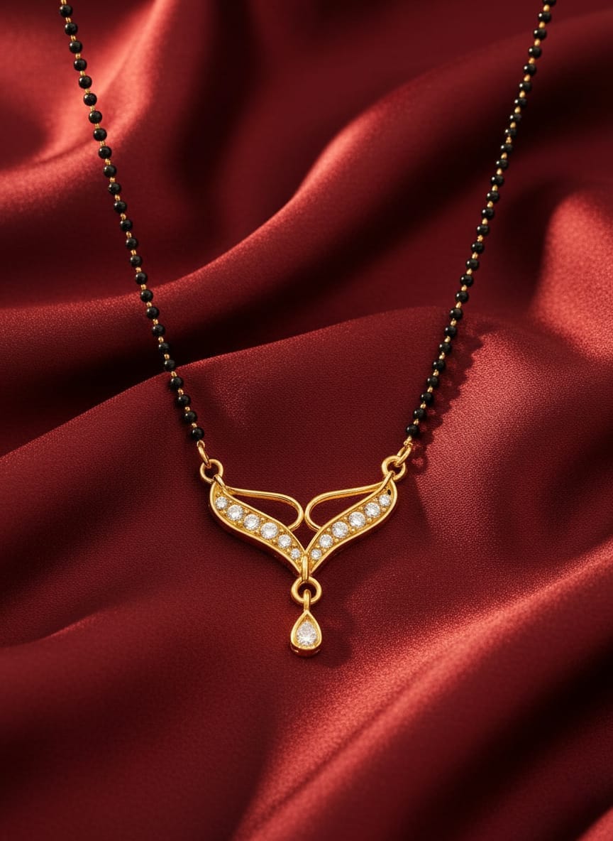 Classic Teardrop Solitaire Mangalsutra