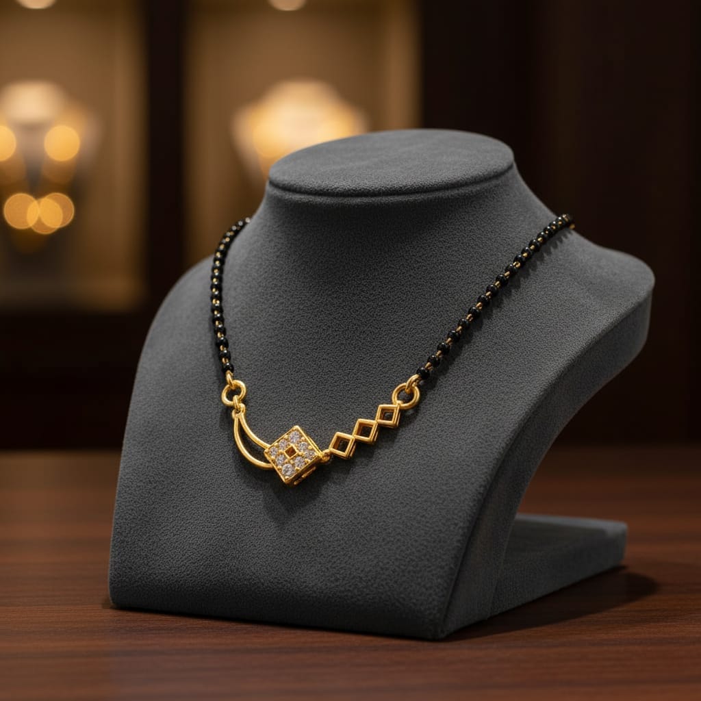 Heart-Shaped Diamond Mangalsutra Necklace