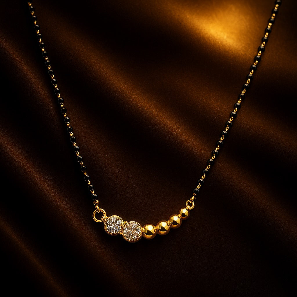 Minimalist Gold Diamond Mangalsutra Necklace