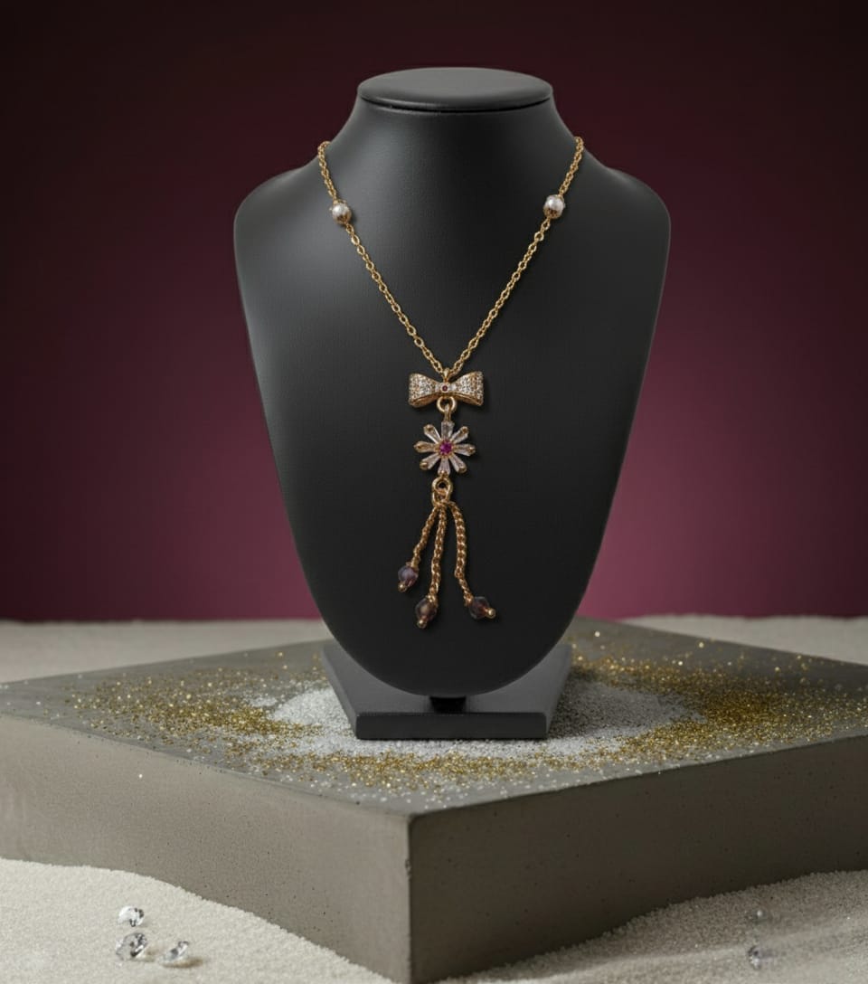 Floral Bow Tassel Diamond Mangalsutra