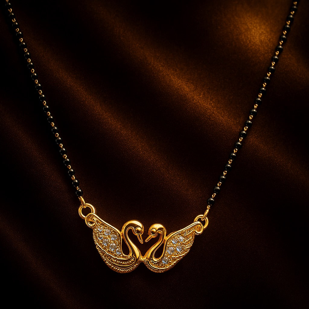 Minimalist Gold Diamond Mangalsutra Necklace