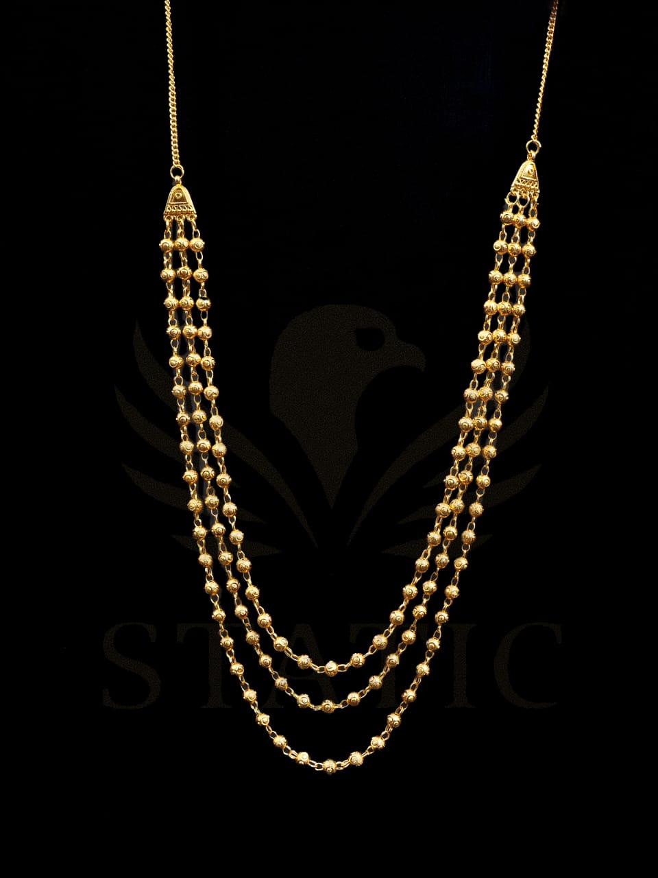 Three-Tier Gold Bead Layer Mala