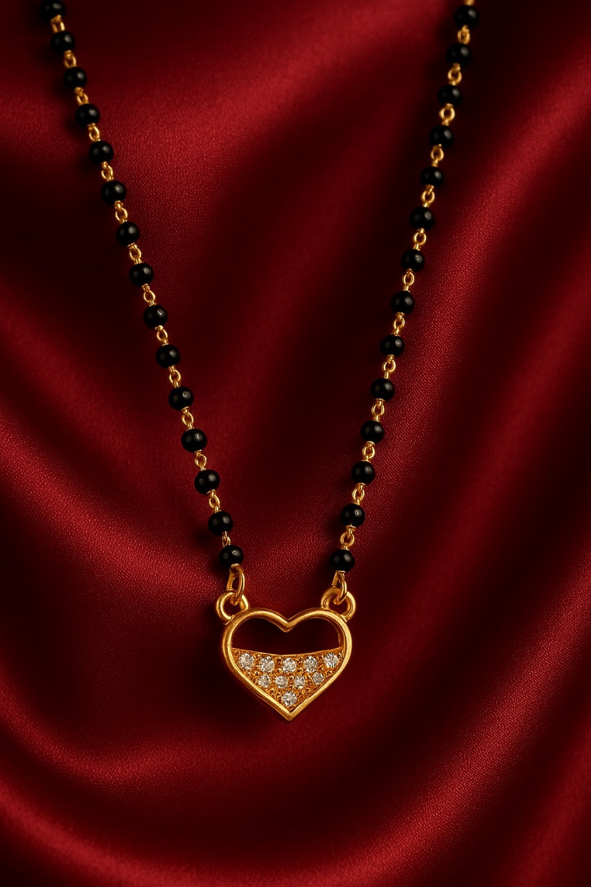 Diamond-Studded Heart Mangalsutra